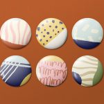 Memphis pattern pin badge set