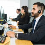 Sales representative talking with a customer